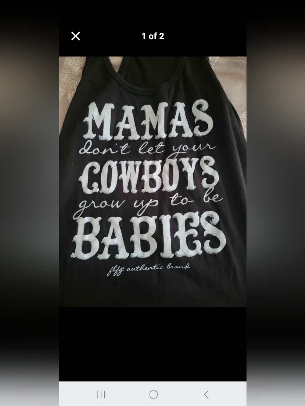 Black Graphic Tank Top - Mamas Cowboys Babies